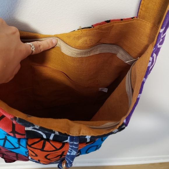 ☮ Bag Hippie /boho /boheme /peace sign - Picture 3 of 4